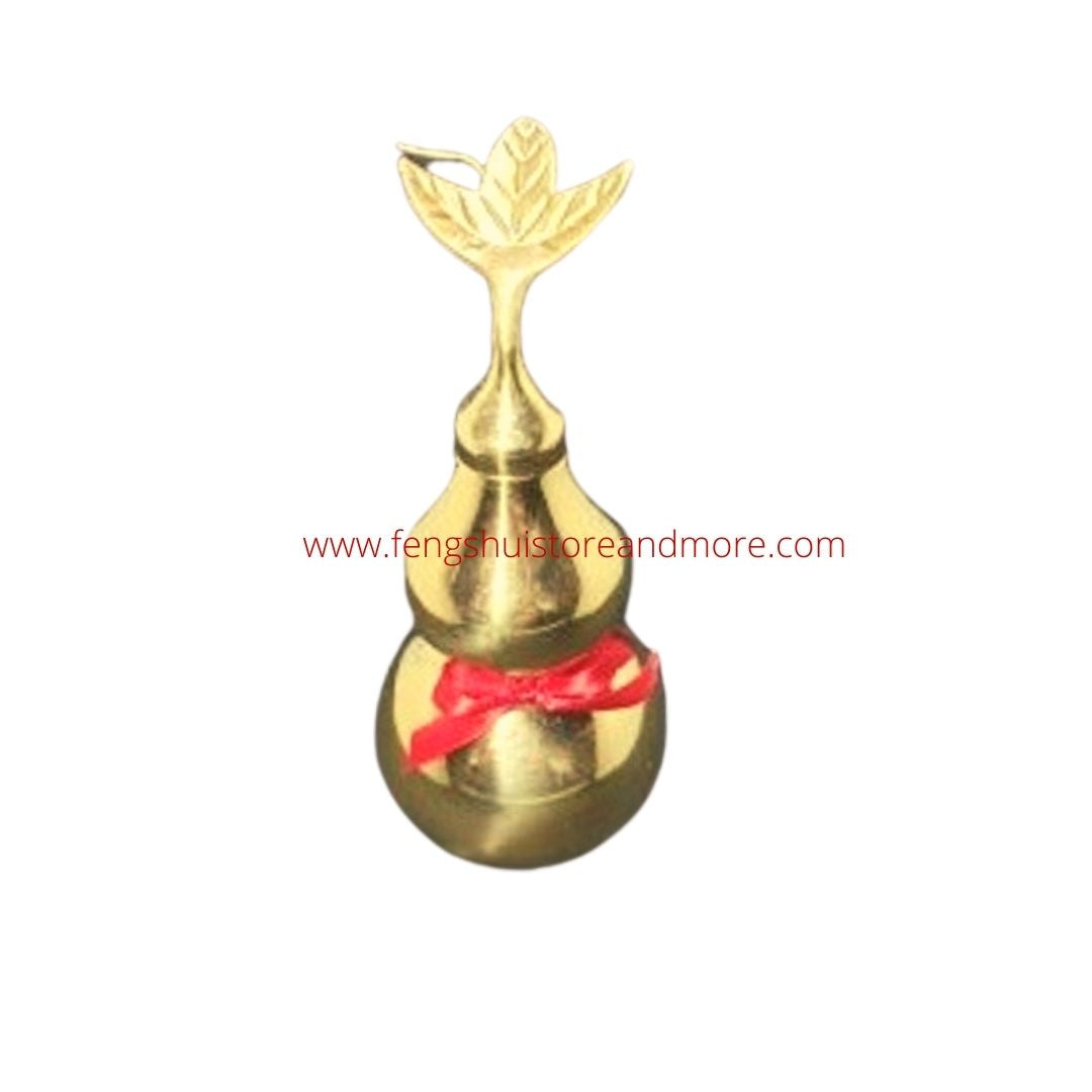 Wulou with Leaf Lid Brass  Medium