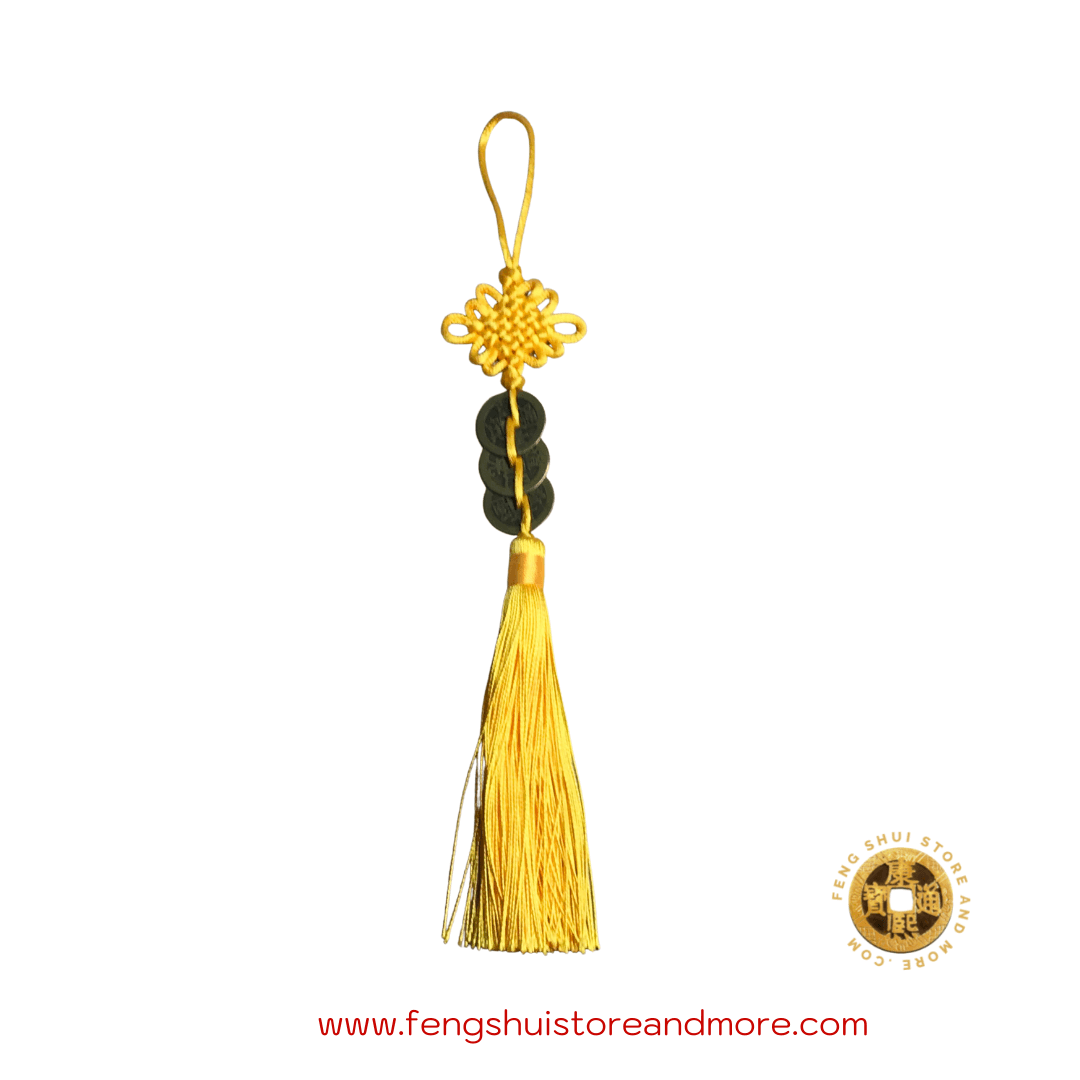 Auspicious Yellow 3 Coins Hanger