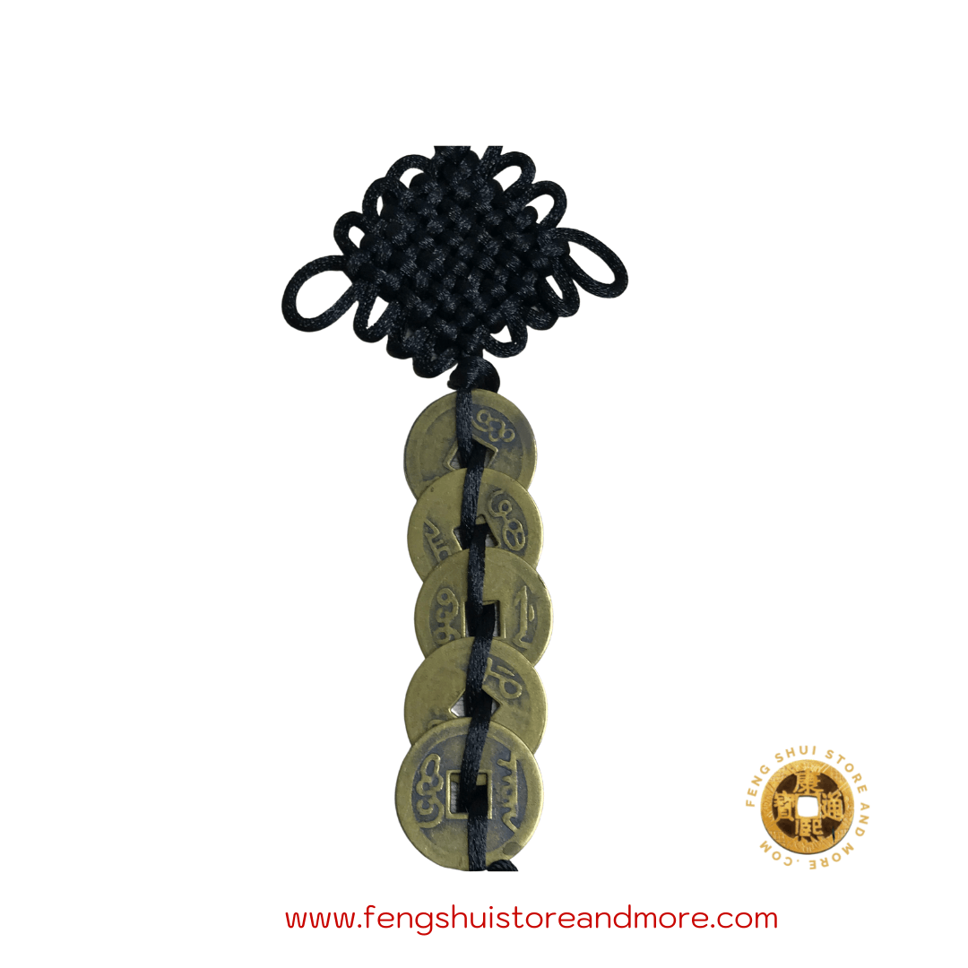 Auspicious Black 5 Coins Hanger
