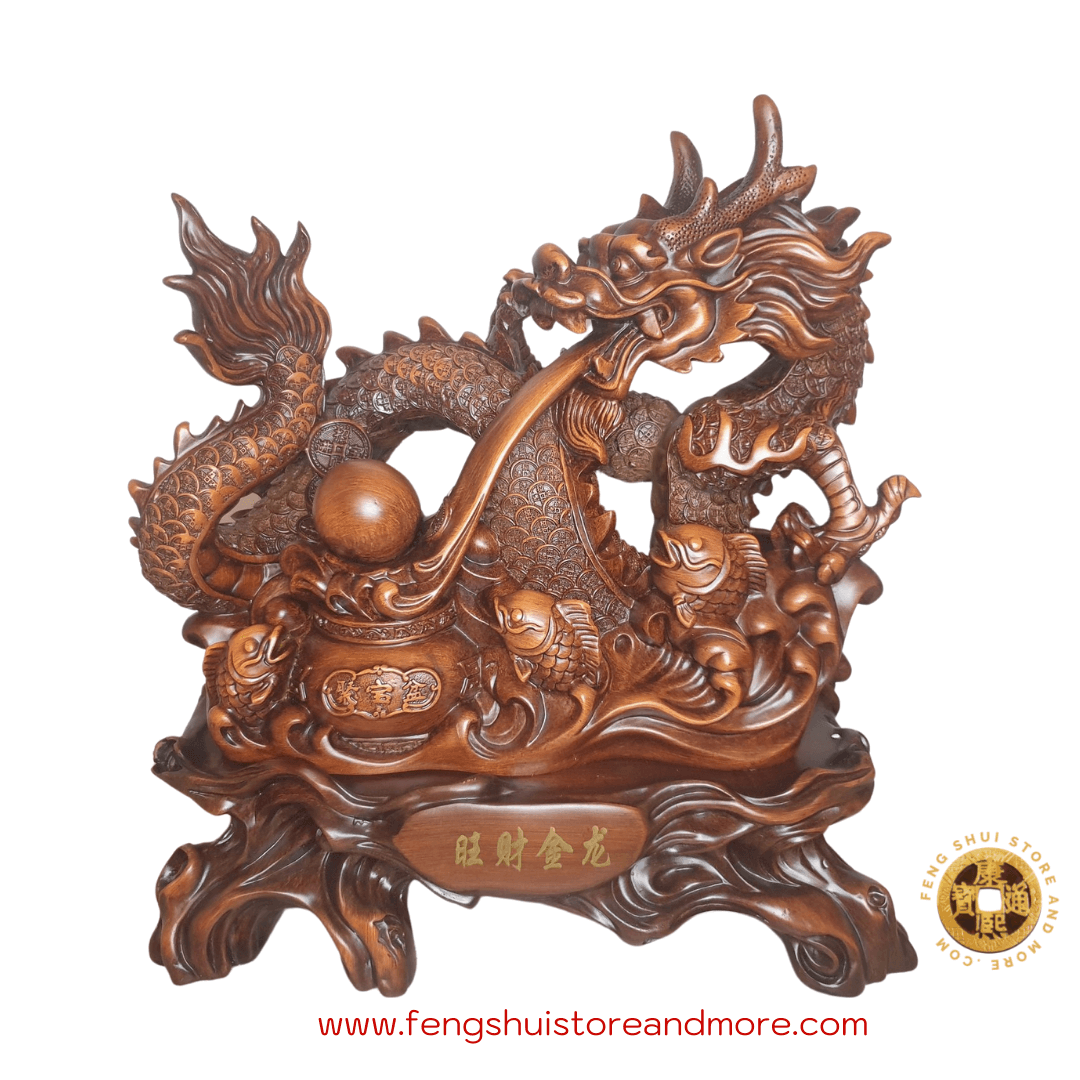 Dragon - with Wealth Pearl, Money Bag, Arowana Fish