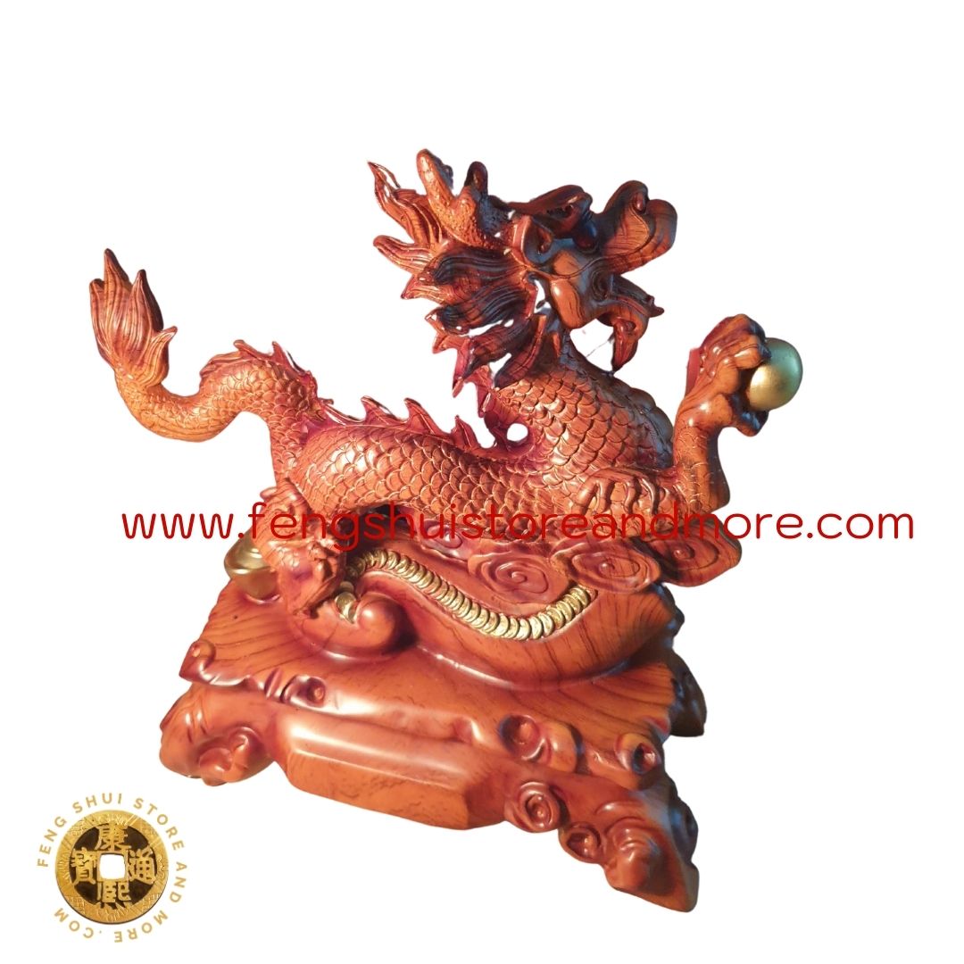 Dragon with Wealth Pearl on Stand