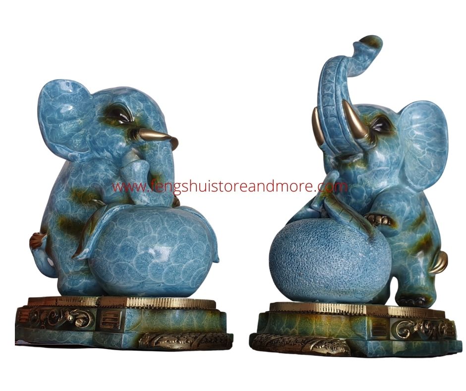 Elephants with Apples Set of 2