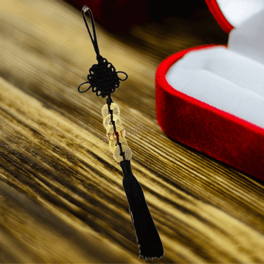 Auspicious 6 Coins Black Hanger