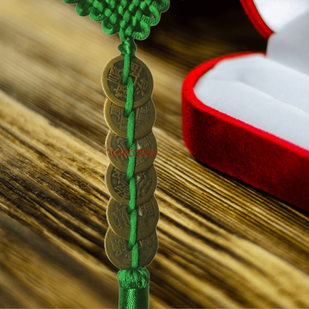 Auspicious 6 Coins Green Hanger