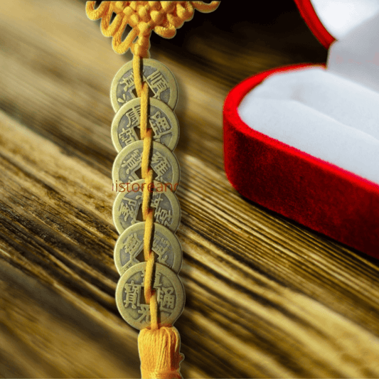 Auspicious 6 Coins Yellow Hanger