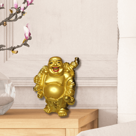 Buddha with Money Bag, Wulou and Scroll