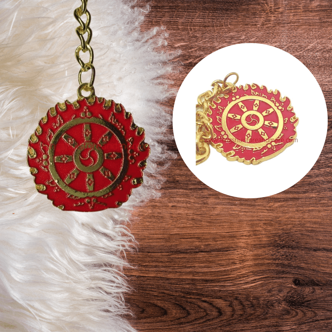 Flaming Magic Wheel Keyring