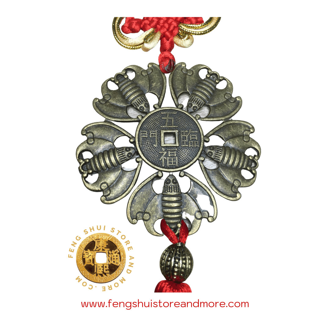 5 Bats and Auspicious Coin Hanger