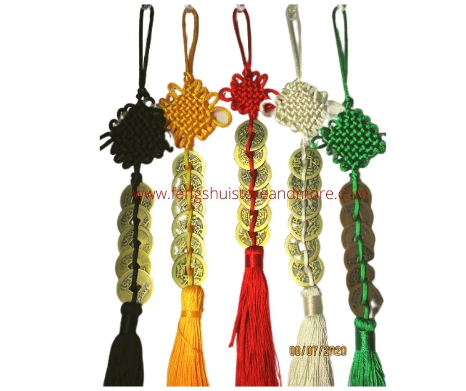 Auspicious 6 Coins Green Hanger
