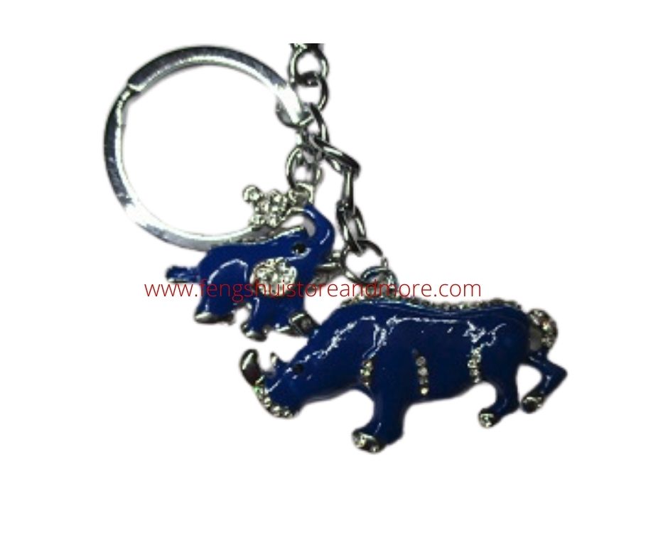 Blue Rhino & Elephant Keyring
