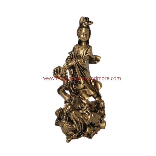 Quan Yin standing with Dragon