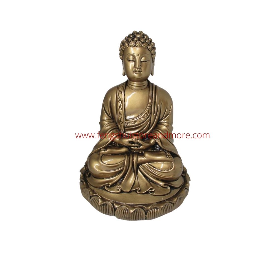 Buddha with Bowl  (Gold Resin)