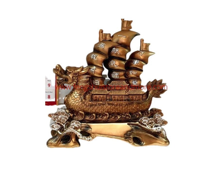 Dragon boat - prosperity - Gold colour - resin material - small - feng shui - austrlia
