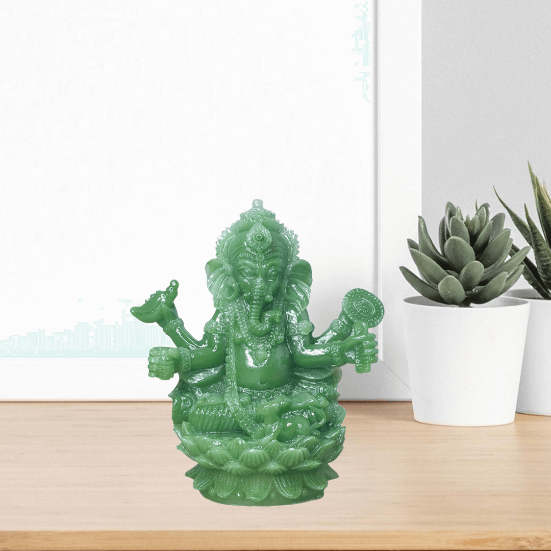 Ganesha - Jade coloured resin  Medium